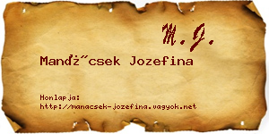 Manácsek Jozefina névjegykártya